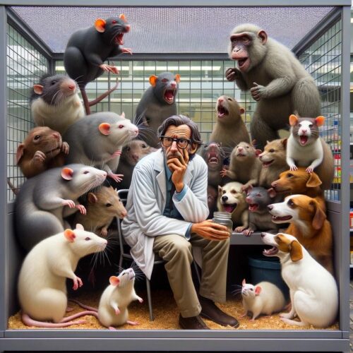 Chercheur dans une cage